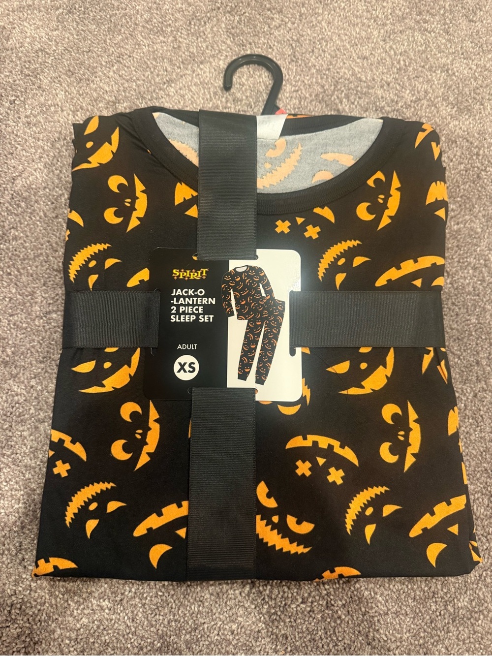 Spirit Black & Orange Jack-O'-Lantern 2-Piece Pajama Set